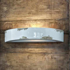 Applique murale C603 en verre, blanc, hauteur 7 cm