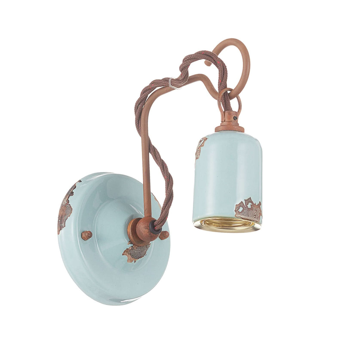 Applique murale C665 en céramique, turquoise, Ø 5,5 cm