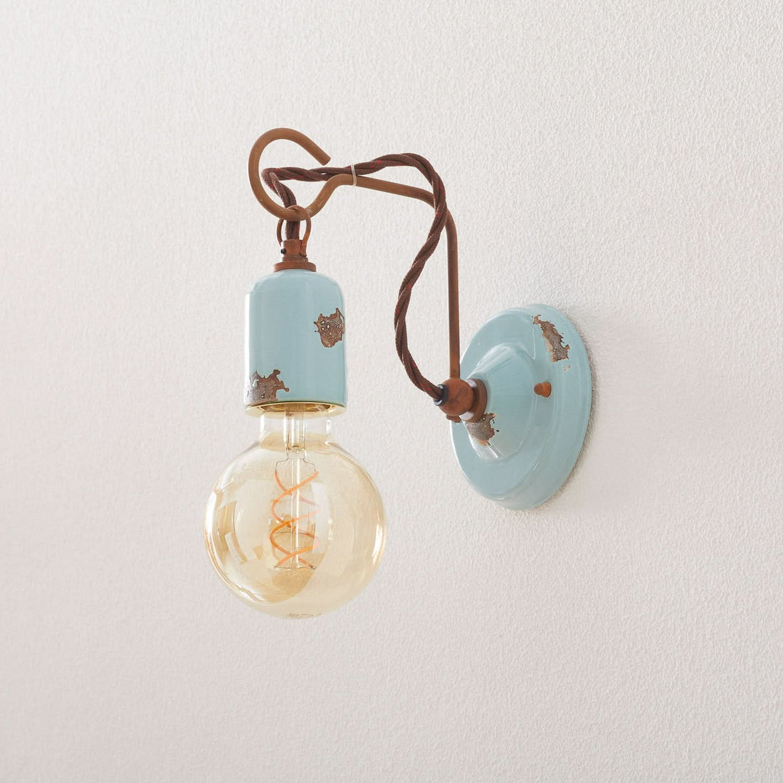 Applique murale C665 en céramique, turquoise, Ø 5,5 cm