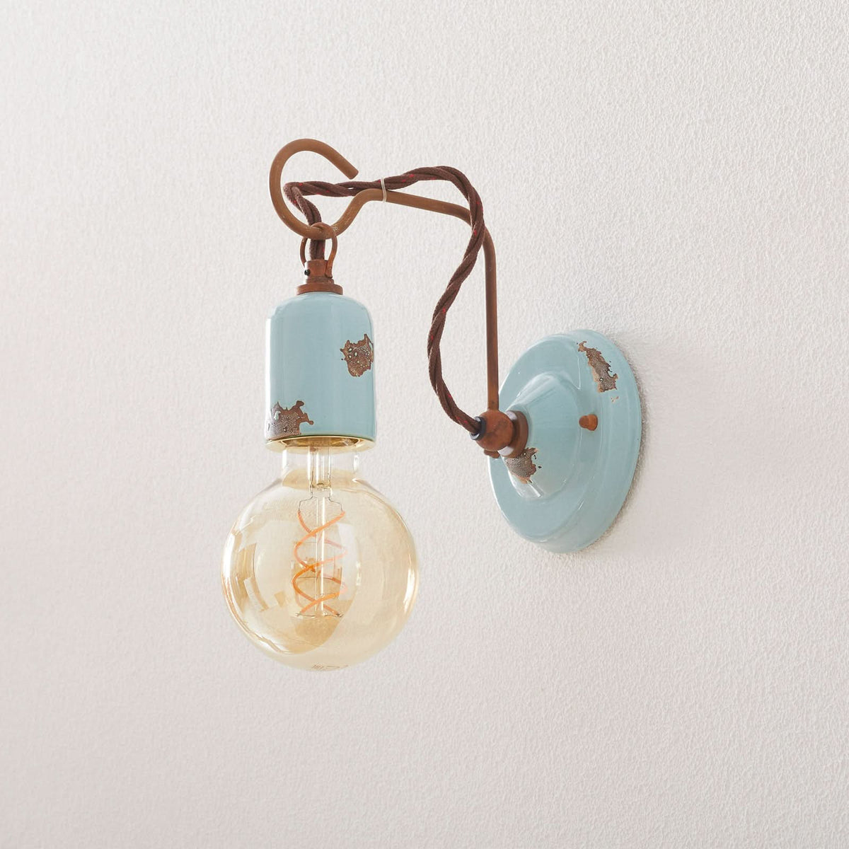 Applique murale C665 en céramique, turquoise, Ø 5,5 cm
