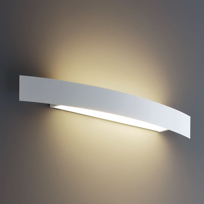 Applique murale LED Riga en verre, blanc, hauteur 7 cm