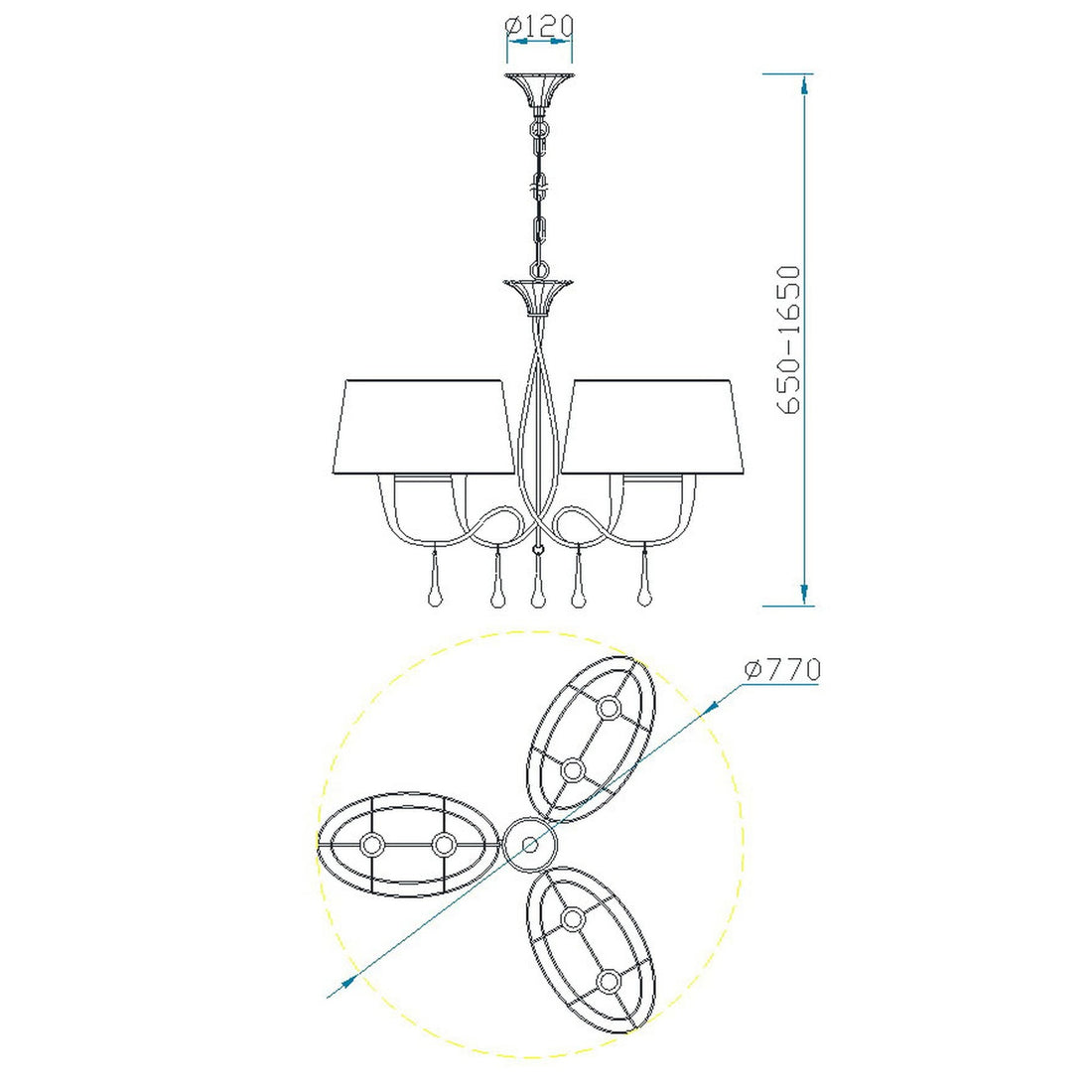 Suspension luminaire | Paola Ø 77 cm