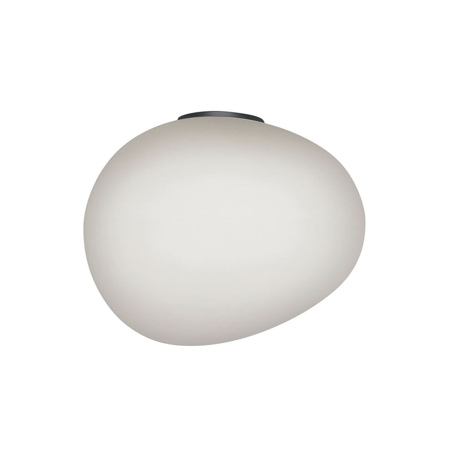 Applique murale Gregg en verre, graphite et blanc, hauteur 39 cm, 30 W, largeur 47 cm, modèle 2