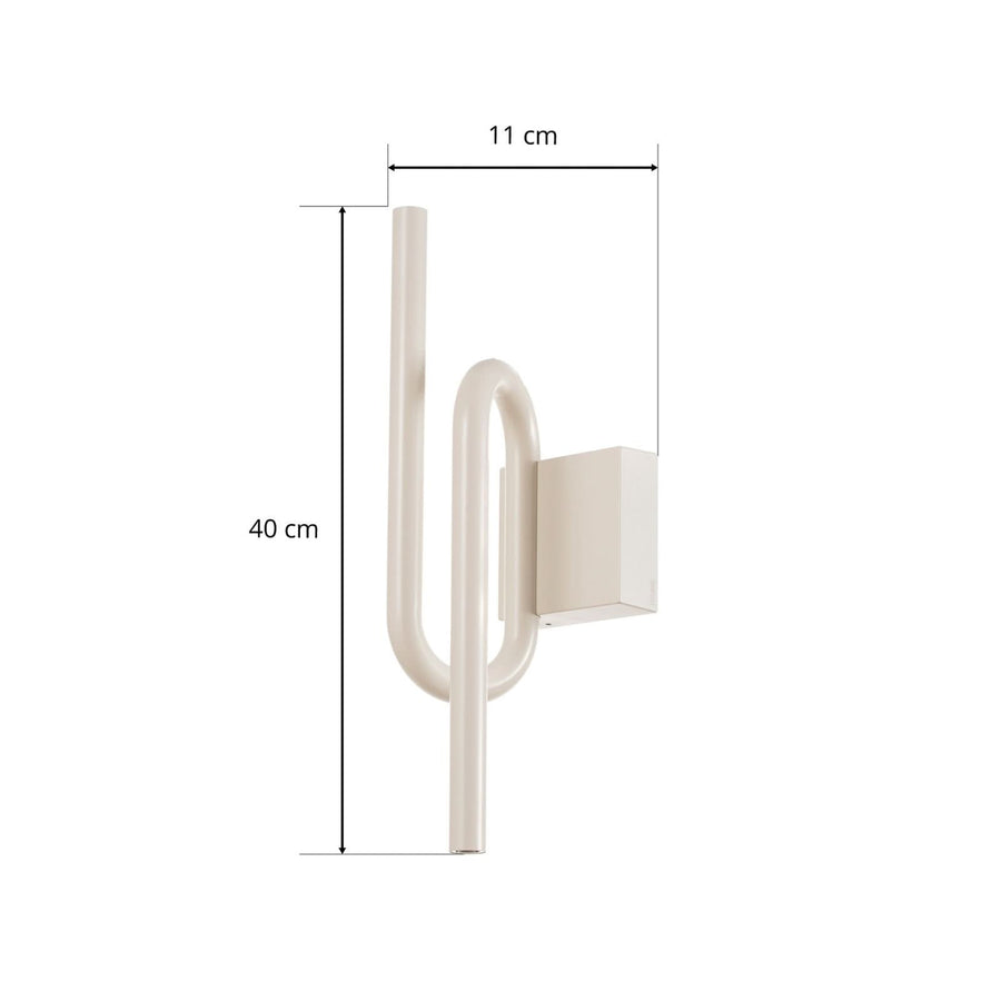 Applique murale LED Tobia en métal, blanc, hauteur 40 cm