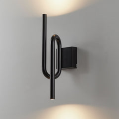 Applique murale LED Tobia en métal, noir, hauteur 40 cm