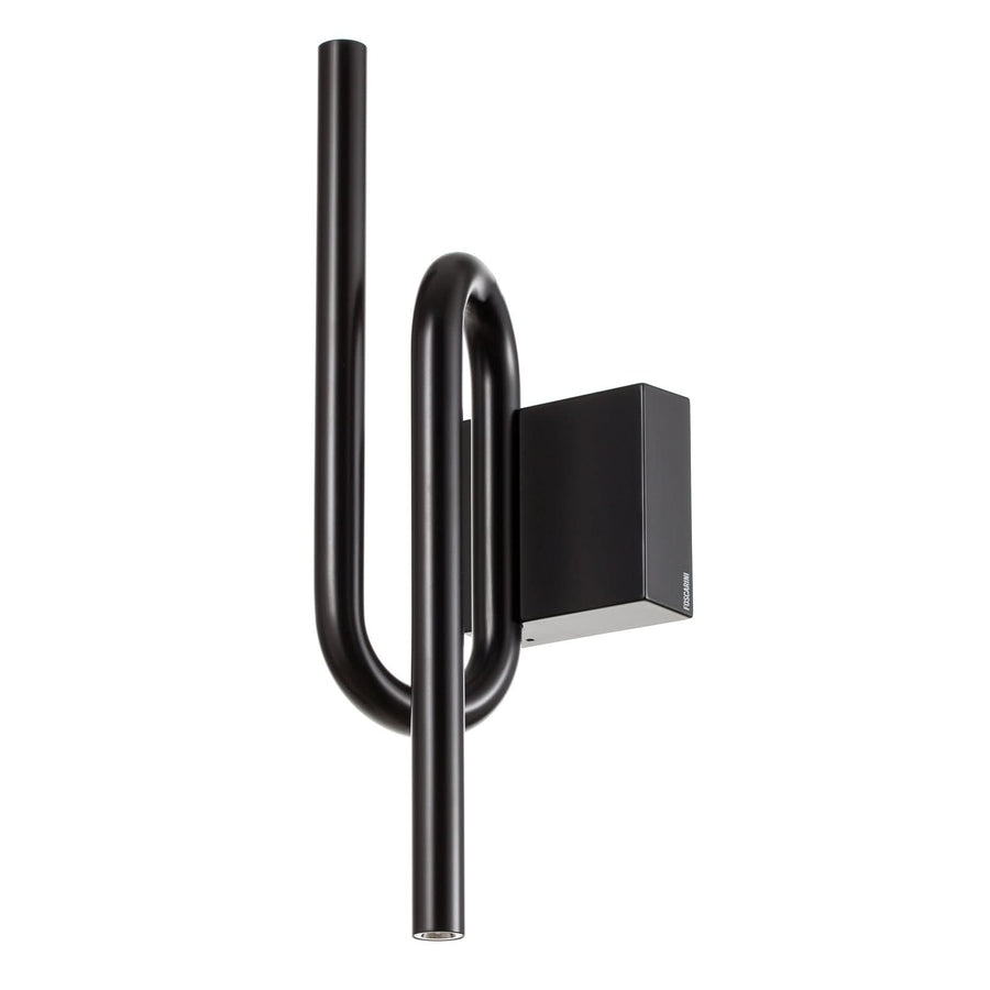 Applique murale LED Tobia en métal, noir, hauteur 40 cm