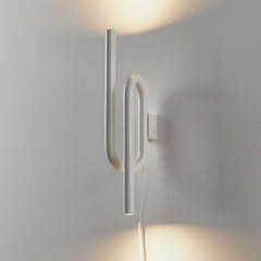 Applique murale LED Tobia en métal, blanc, 2 lumières, hauteur 40 cm