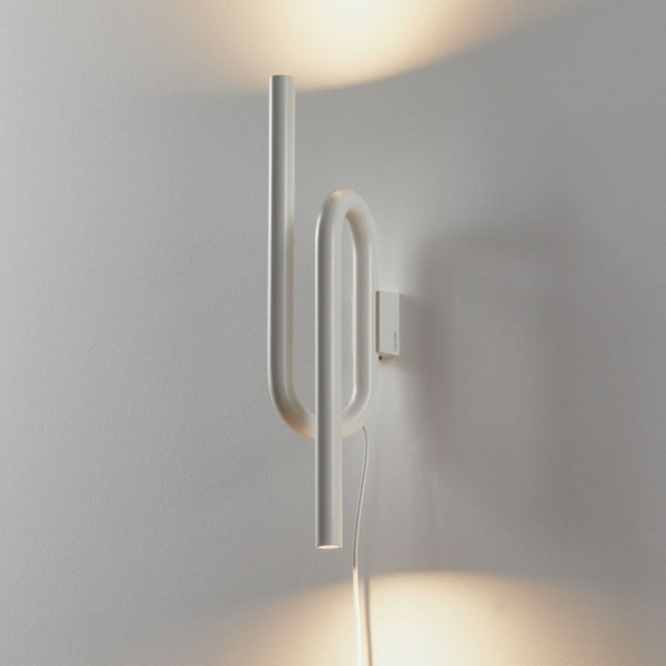Applique murale LED Tobia en métal, blanc, 2 lumières, hauteur 40 cm