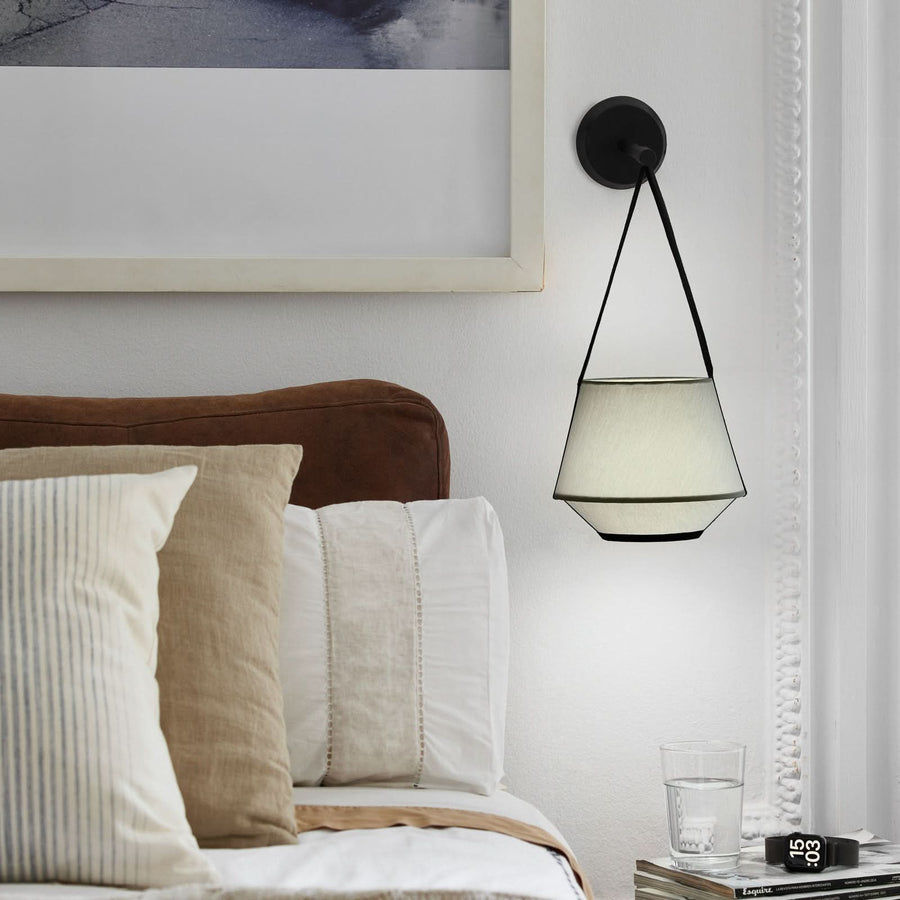 Applique murale Carrie XS en coton, gris, hauteur 47 cm