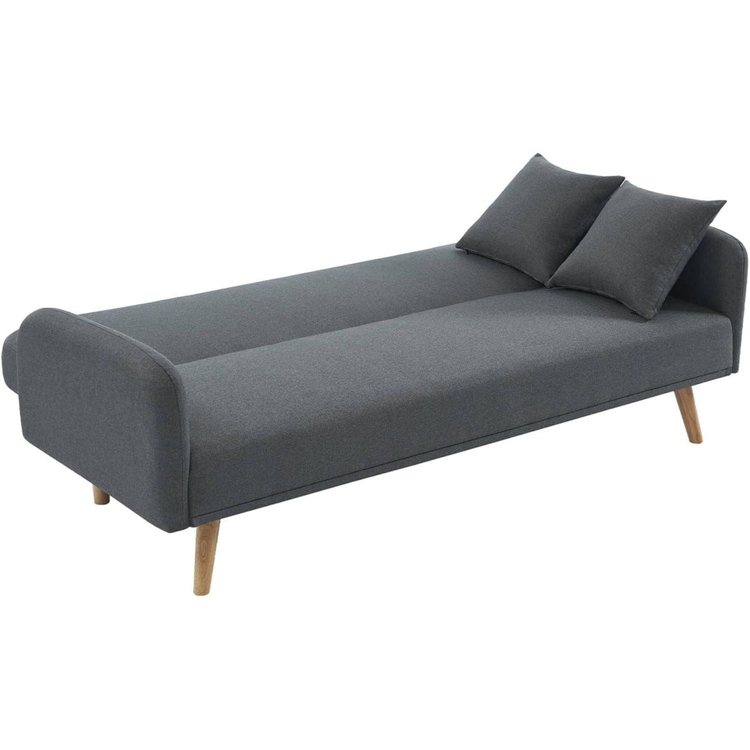 Alice'S Home - Canapé Convertible 2-3 Places Tissu Gris Foncé. Pieds Bois D'Hévéa | Designix -     - https://designix.fr/