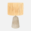 Lampe à poser travertin, abat-jour herbe de mer crème | Travino