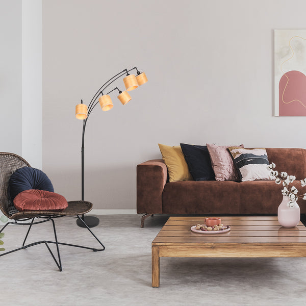 Lampadaire Arc Noir 5 Lumières | Qile