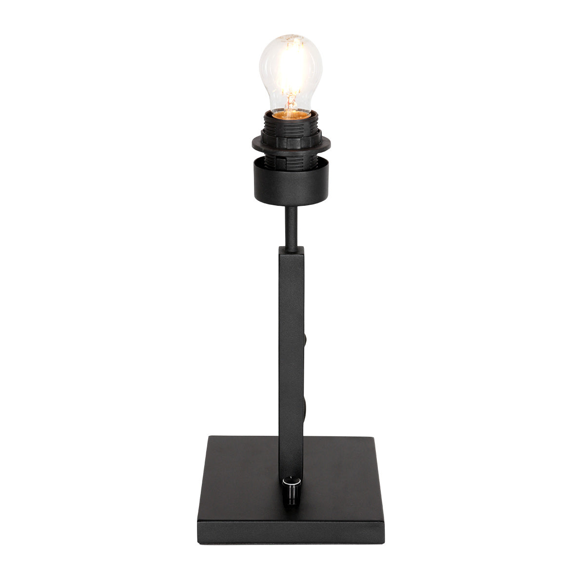 Lampe de table noire Stang 3708ZW avec interrupteur rotatif et abat-jour en herbe naturelle