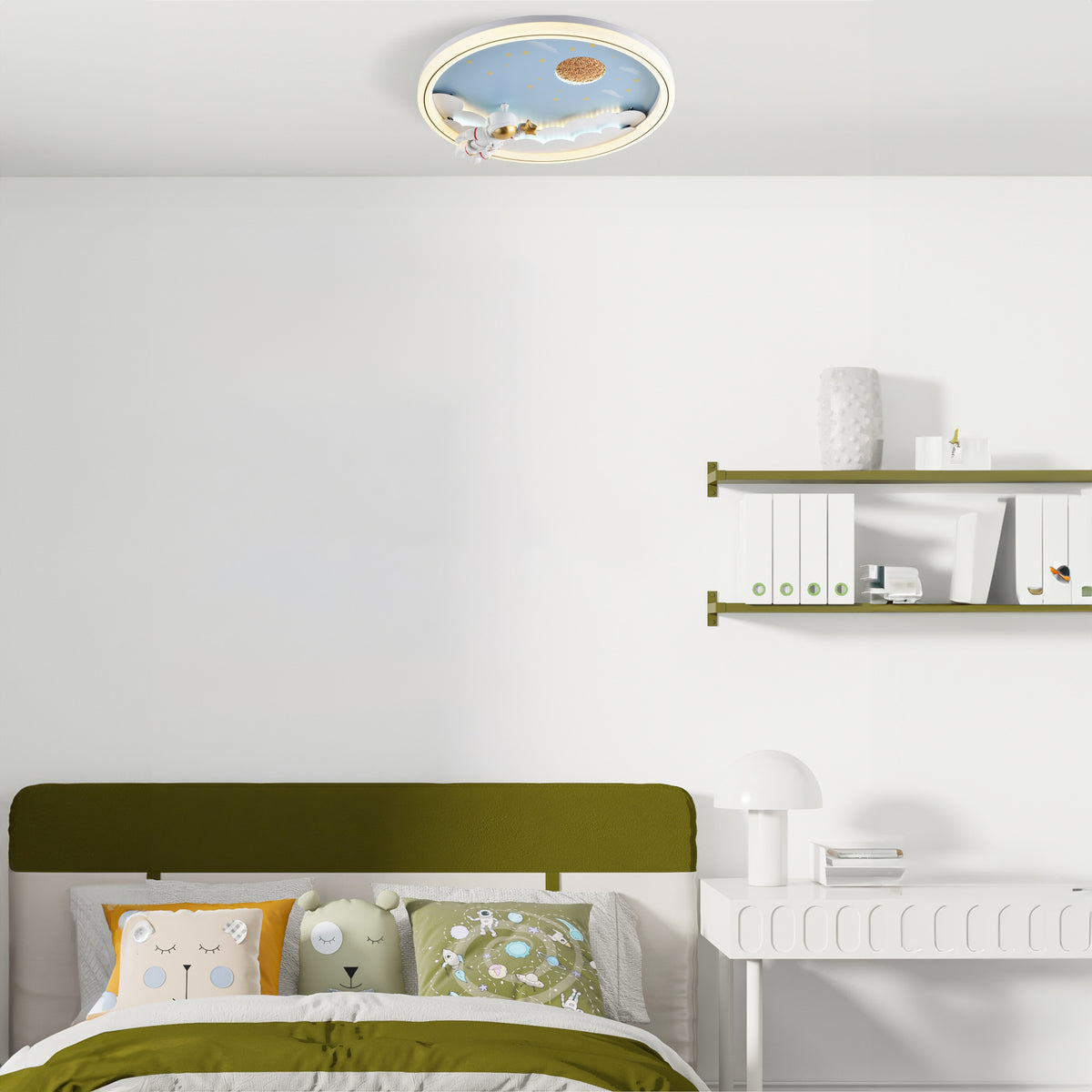 Mise en ambiance du plafonnier dans une chambre d'enfant