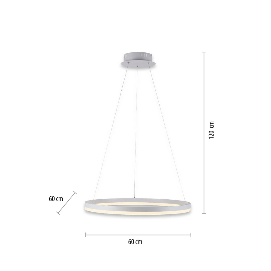 Suspension Titus blanche, L 60 cm