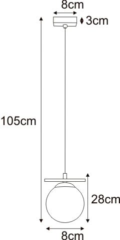 Suspension Globe noire, verre