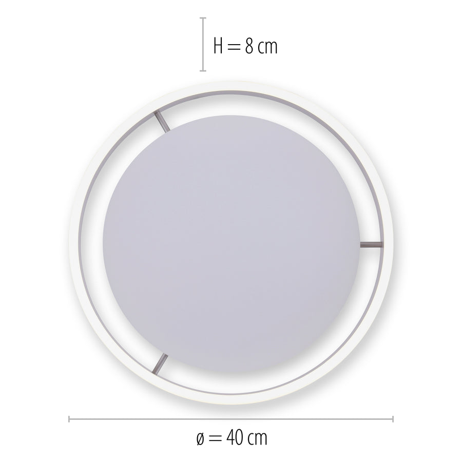 Plafonnier Q-Vito acier, L 40 cm