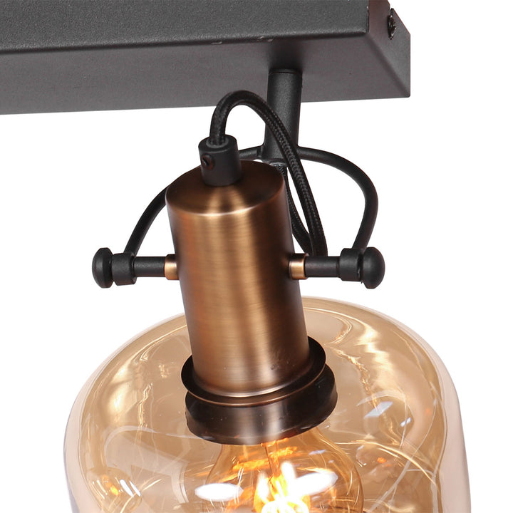 Applique Murale Bronze Verre Ambré | Xina