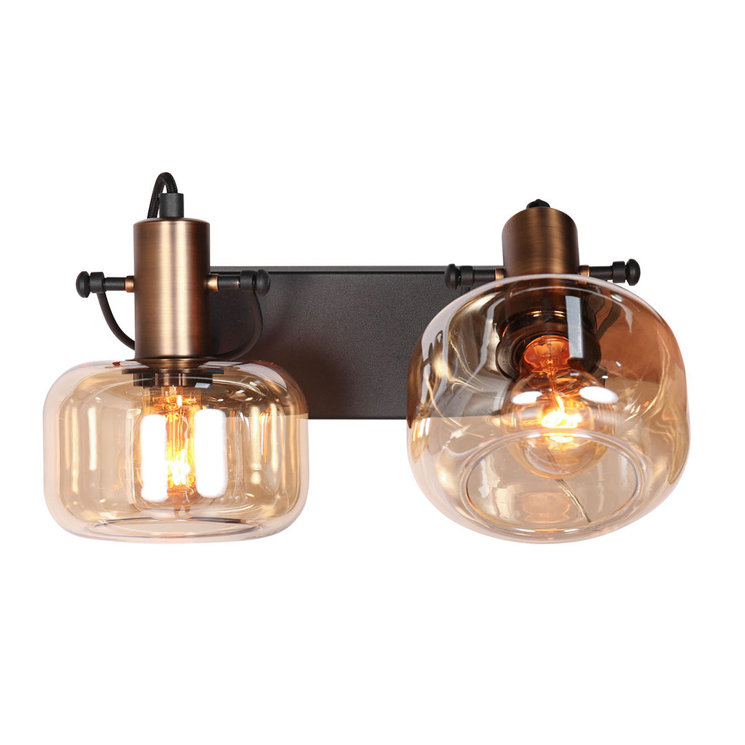 Applique Murale Bronze Verre Ambré | Xina