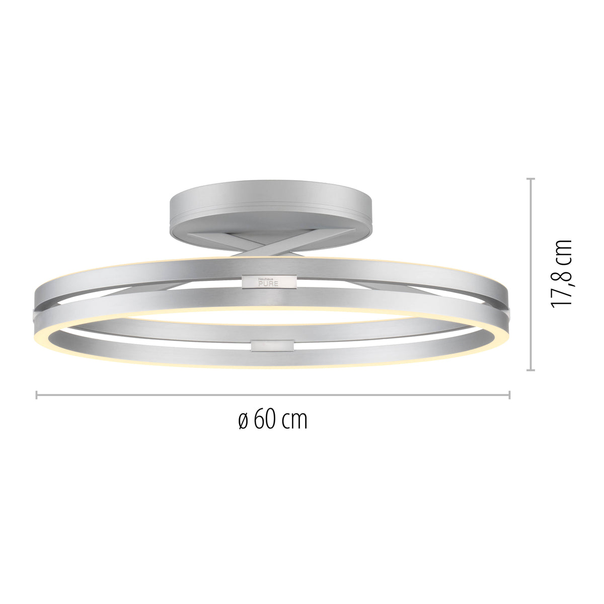 Plafonnier Pure Loop aluminium