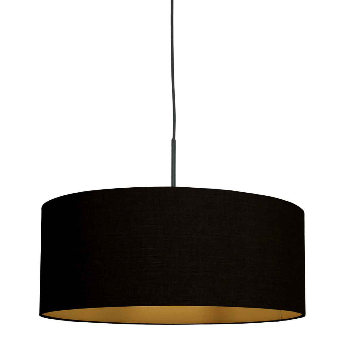 Suspension lin noir intérieur doré Ø 50 cm, E27 | Sparkled Lin