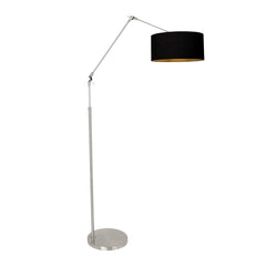 Lampadaire couleur acier Prestige Chic 3975ST avec abat-jour en lin noir