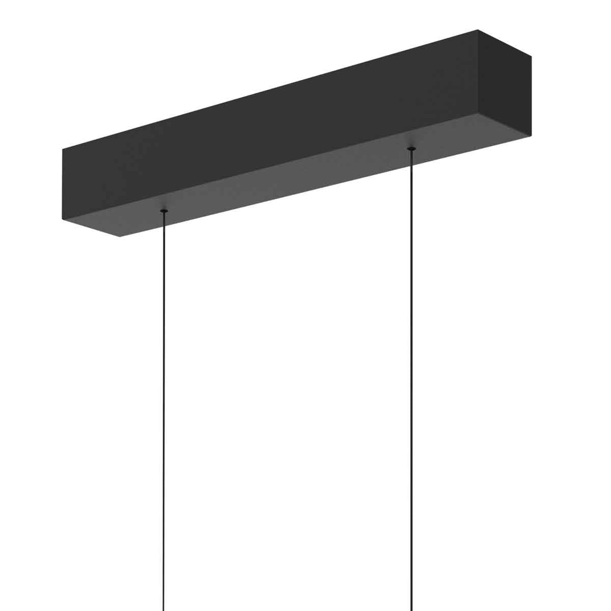 Platine plafond en métal noir mat de la suspension barre Bande, deux câbles – Designix.fr