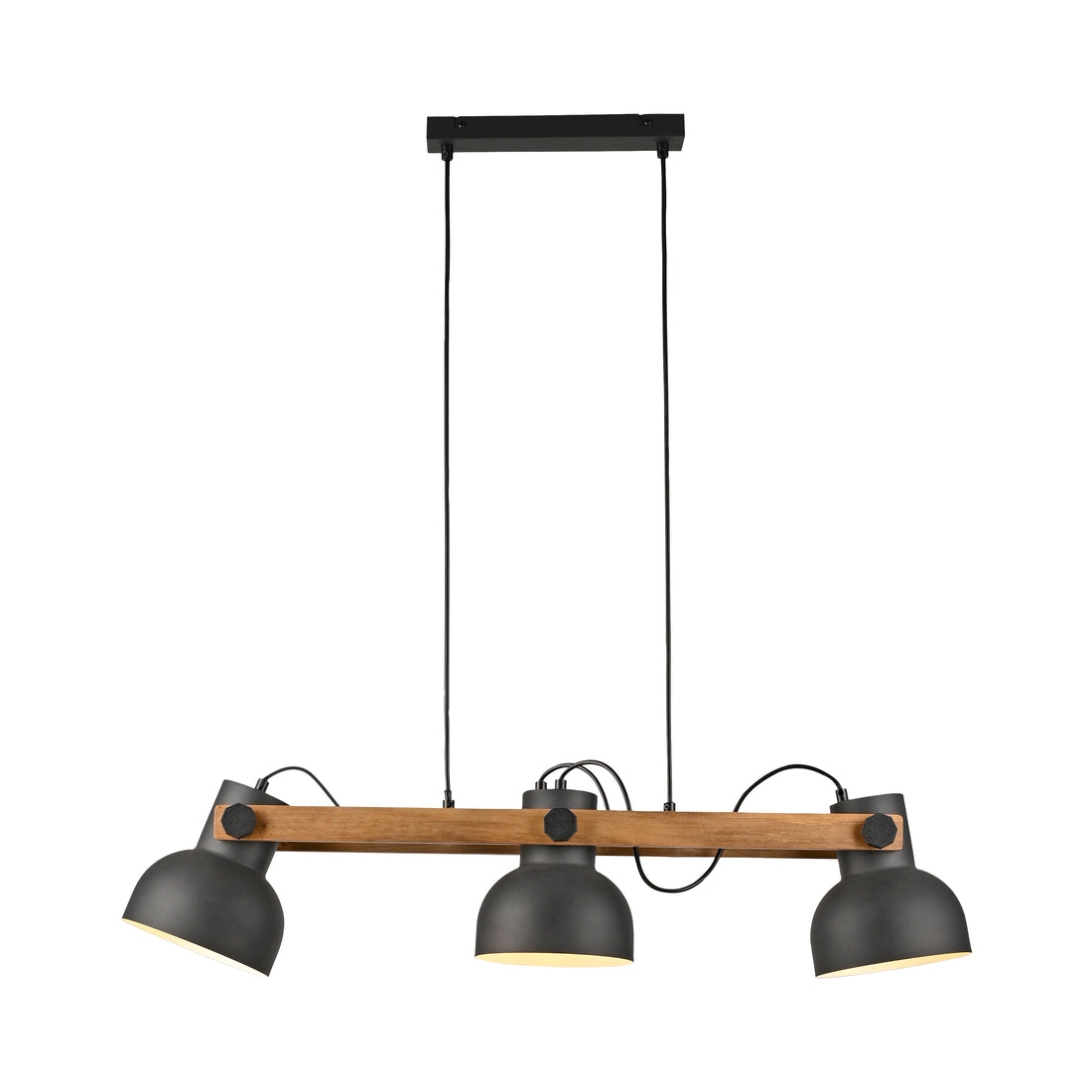 Suspension Cup 2.0 3 lumières noire et bois