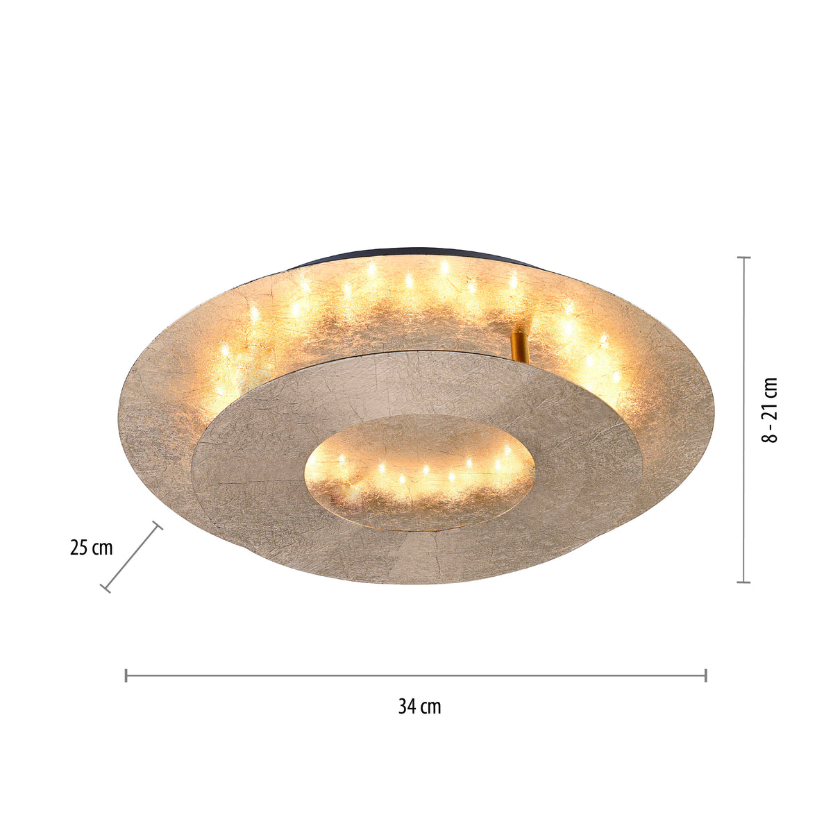 Plafonnier Nevis doré, L 25,5 cm