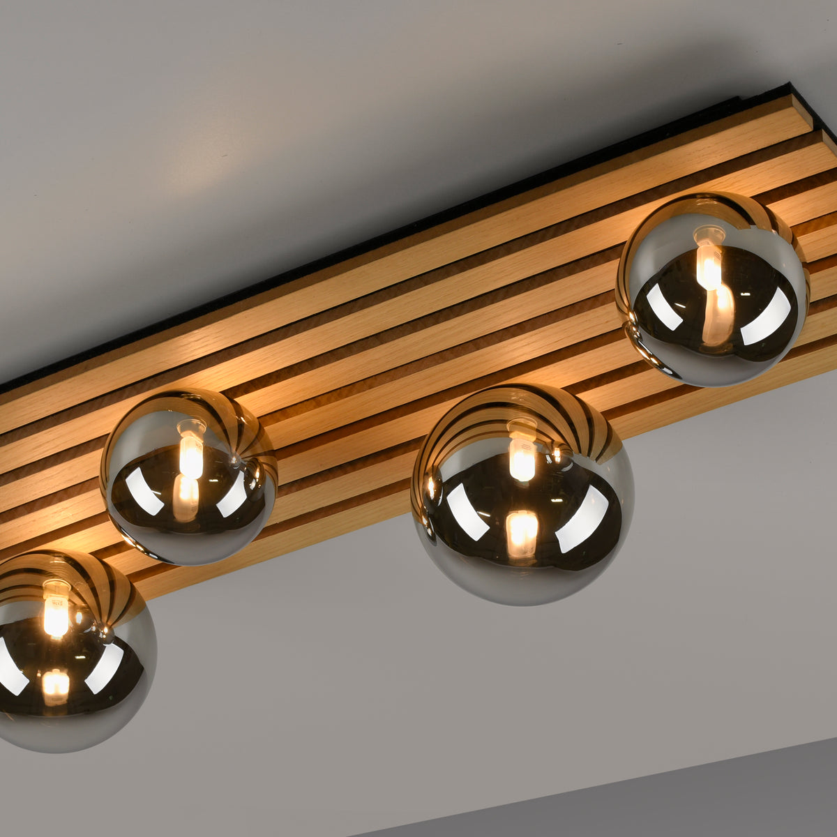 Plafonnier Green Stika 4 lumières bois