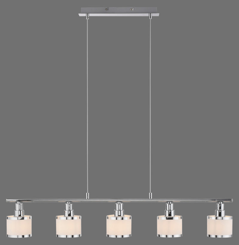 Suspension Accor 5 lumières chromée