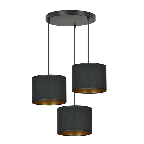 Suspension Hilde 3 lumières noire, Premium