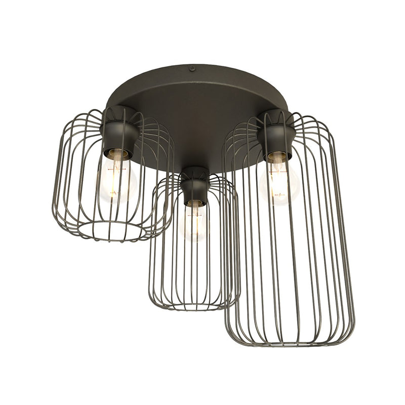 Plafonnier Barn 3 lumières noir, Premium