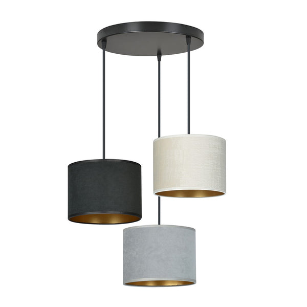 Suspension Hilde 3 lumières noire, mix, Premium