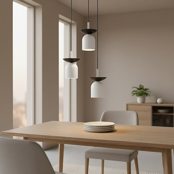 Suspension Ego 3 lumières noire et blanche, Premium