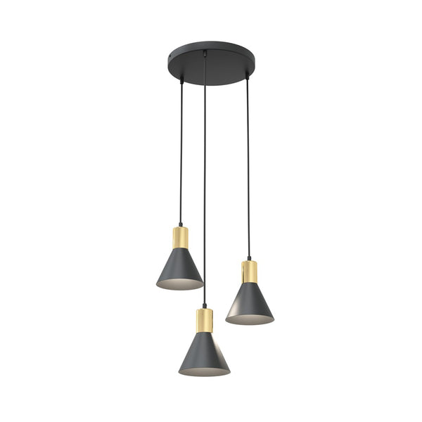 Suspension Rosa 3 lumières noire, Premium