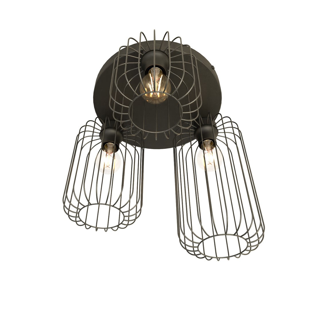 Plafonnier Barn 3 lumières noir, Premium