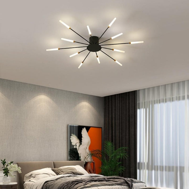 plafonnier-salon-design | Designix - Luminaire Plafonnier Noir 105 cm - https://designix.fr