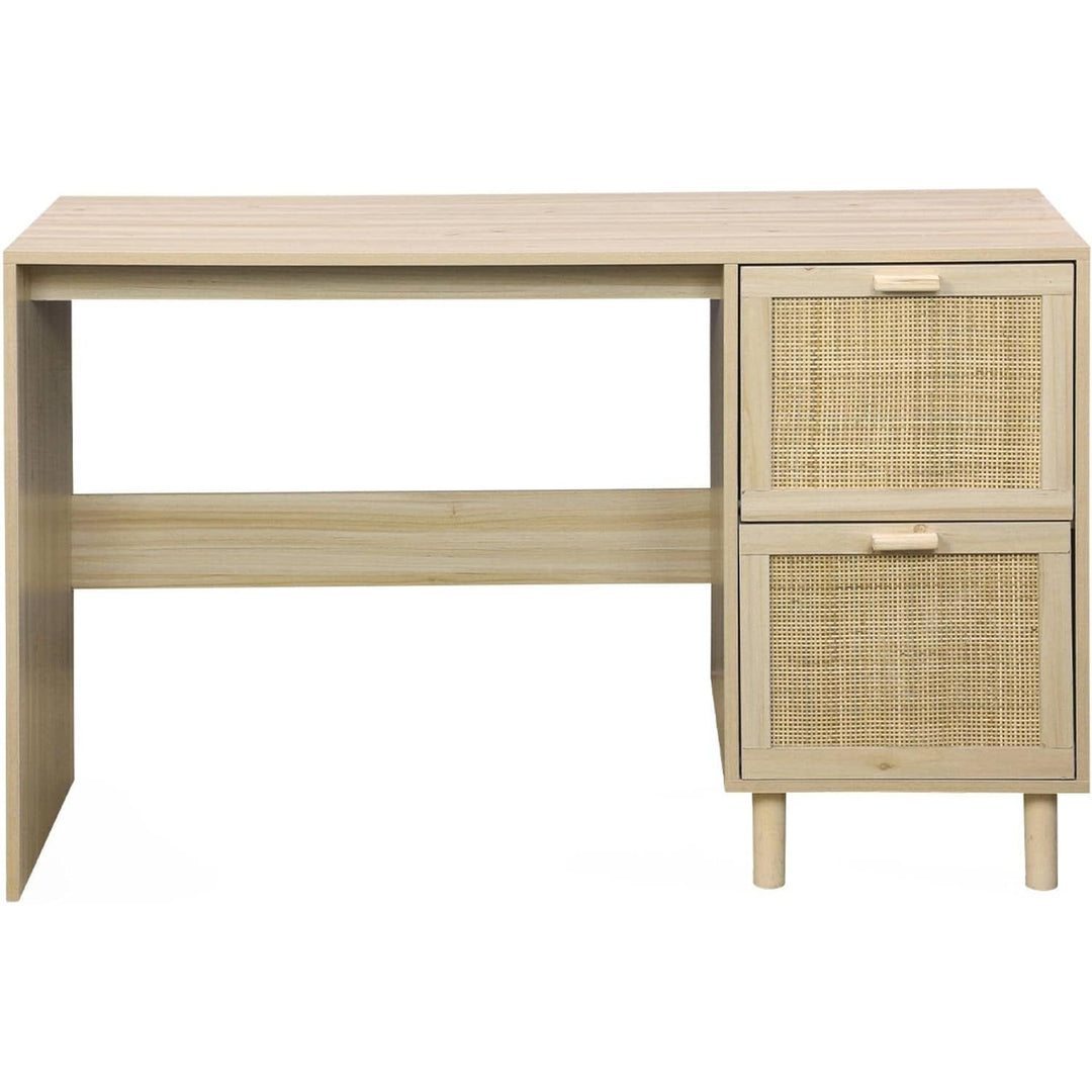 Alice'S Home - Bureau Décor Bois Et Cannage - Camargue - 120Cm. 2 Tiroirs | Designix - Amazon    - https://designix.fr/