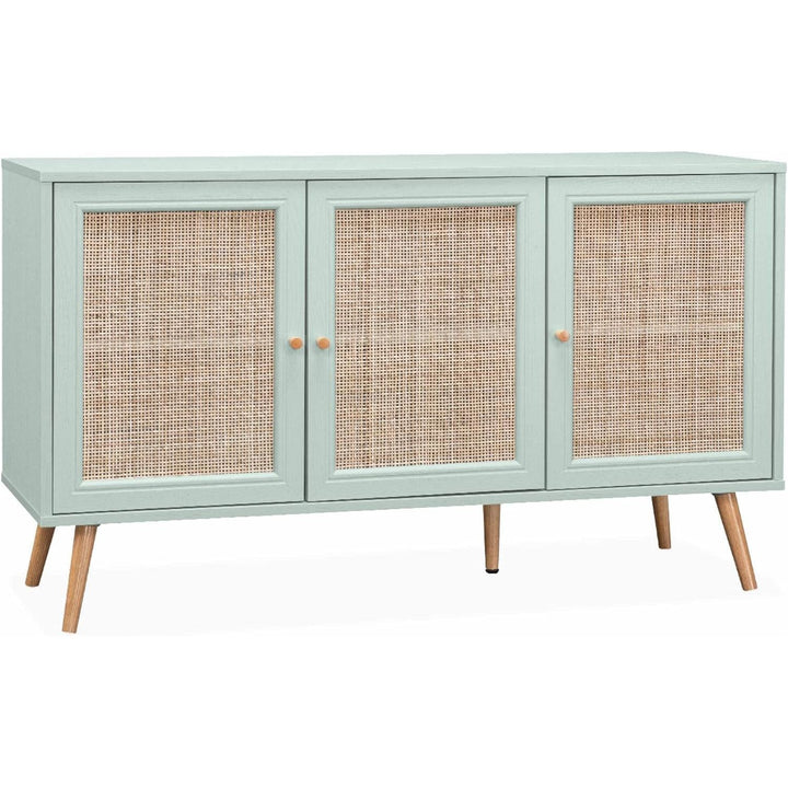 Alice'S Home - Buffet De Rangement En Cannage 120X39X70Cm - Bohème - 2 Niveaux. 3 Portes. Pieds Scandinaves | Designix - Amazon    - https://designix.fr/