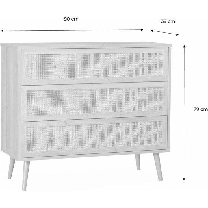 "Commode Bois Cannage Bohème" | Designix - 3333    - https://designix.fr/