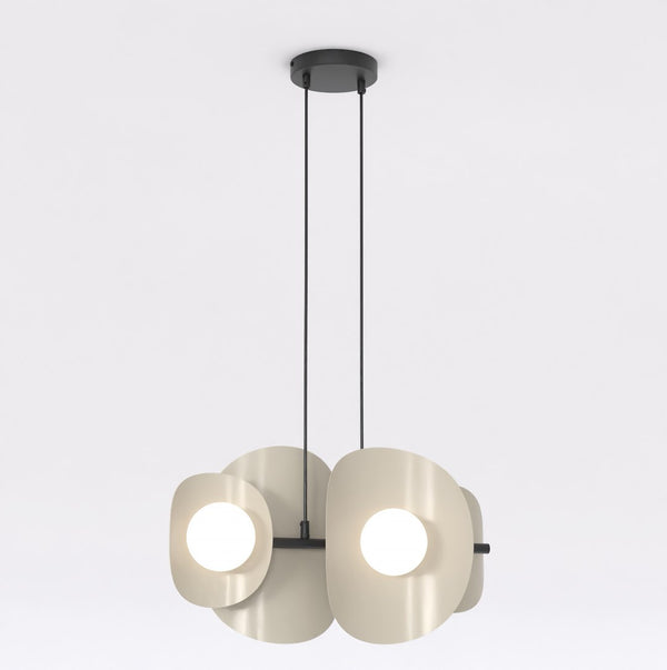 Suspension Elements 4 lumières noire et moka