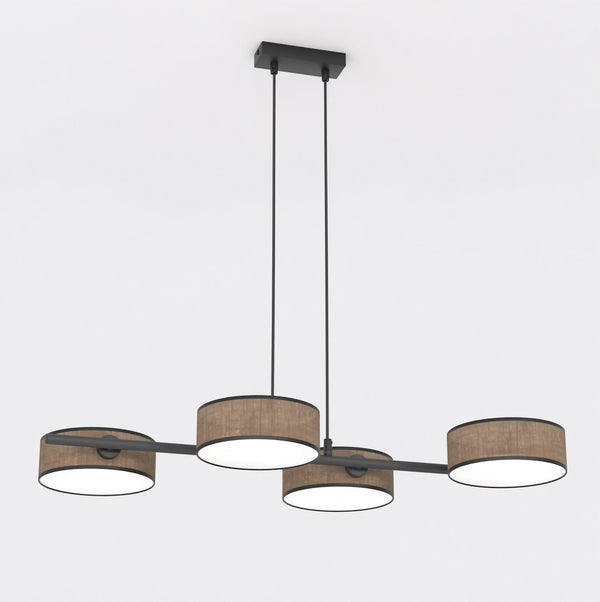 Lustre Drumz 4 lumières marron