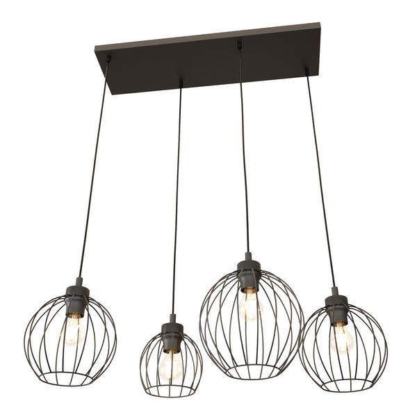 Suspension Nando 4 lumières noire