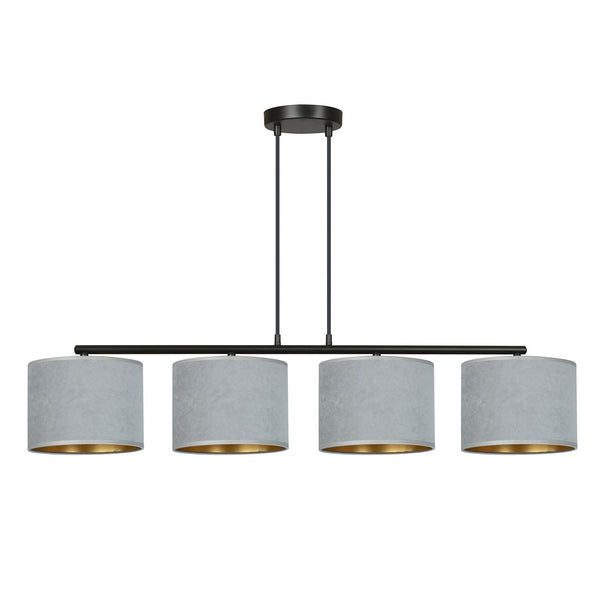 Suspension Hilde 4 lumières noire et grise