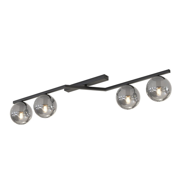 Plafonnier Naton 4 lumières noir et graphite