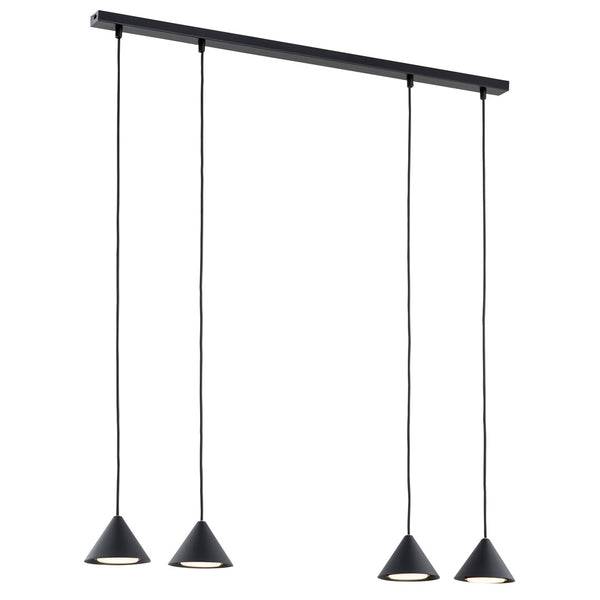Suspension Elit 4 lumières noire