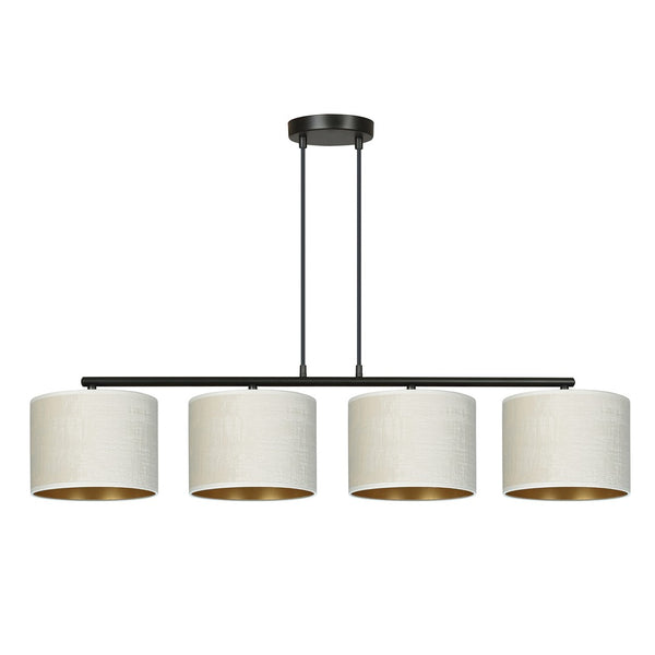 Suspension Hilde 4 lumières noire et blanche