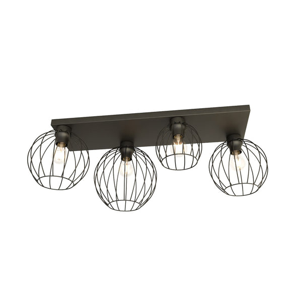 Suspension Nest 4 lumières noire