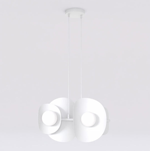 Suspension Elements 4 lumières blanche